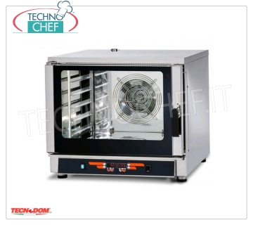 TECNODOM - Forno Convezione Vapore Elettrico Digitale 5 Teglie GN 1/1 o cm 60x40, mod. NERONE MID 5 DIG. FORNO CONVENZIONE-VAPORE elettrico,Ventilato, Professionale per GASTRONOMIA e PASTICCERIA, capacità 5 TEGLIE Gastro-Norm 1/1 o mm.600x400 (escluse), COMANDI DIGITALI, 9 progammi di cottura, V.400/3+N, Kw.6,45, Peso 87 Kg, dim.mm.840x910x750h