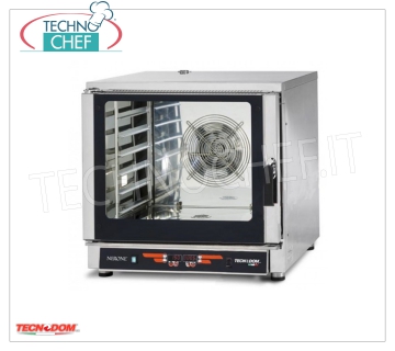 TECNODOM - FORNO CONVEZIONE VAPORE Elettrico per 6 Teglie GN 1/1 (mm325x530),  mod. FEDL06NEMIDVH2O FORNO CONVENZIONE-VAPORE elettrico Ventilato,Professionale per GASTRONOMIA, capacità 6 TEGLIE Gastro-Norm 1/1 o mm.600x400 (escluse), COMANDI DIGITALI, 9 progammi di cottura, V.400/3+N, Kw.7,65, Peso 91 Kg, dim.mm.840x910x830h