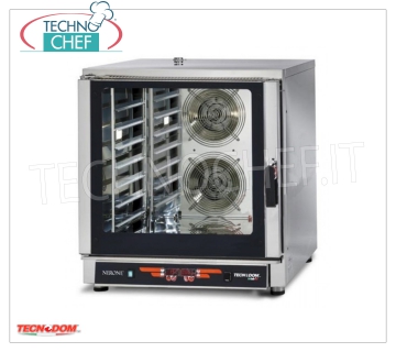 TECNODOM - Forno Convezione Vapore Elettrico Digitale 7 Teglie GN 1/1,  mod. FEDL07NEMIDVH2O FORNO CONVENZIONE-VAPORE Elettrico Ventilato, Professionale per GASTRONOMIA e PASTICCERIA, capacità 7 TEGLIE Gastro-Norm 1/1 o mm.600x400 (escluse), COMANDI DIGITALI, 9 progammi di cottura, V.400/3+N, Kw.10,7, Peso 106 Kg, dim.mm.840x910x930h