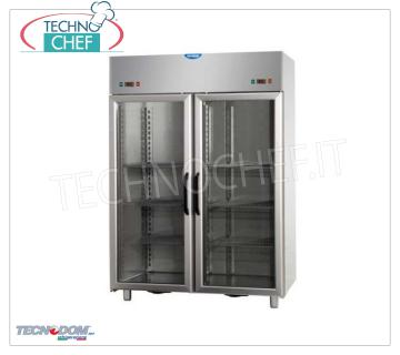 TECNODOM - Armadio Congelatore-Freezer 2 Porte Vetro a Doppia Temperatura, lt.1380 Armadio Congelatore-Freezer 2 Porte Vetro, Marca TECNODOM, struttura in acciaio inox, capacità lt.1380, versione con 2 vani indipendenti, 2 motori, temp.-18°/-22°C, refrigerazione ventilata,V.230/1,Kw.0,65+0,65,Peso 235 Kg,dim.mm.1420x800x2030h