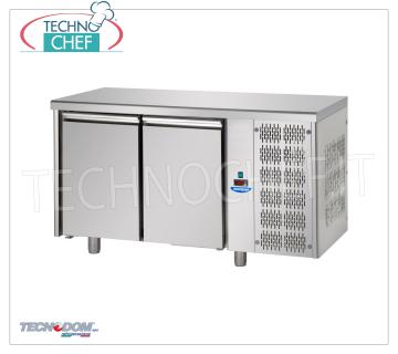 Tecnodom - Tavolo Frigo/Refrigerato Professionale 2 porte, Mod.TF02MIDGN TAVOLO REFRIGERATO 2 porte, Marca TECNODOM, capacità lt.310, temperatura d'esercizio 0°/+10°C, refrigerazione ventilata, Gastro-Norm 1/1, V.230/1,Kw.0,495, Peso 86 Kg, dim.mm.1420x700x850h