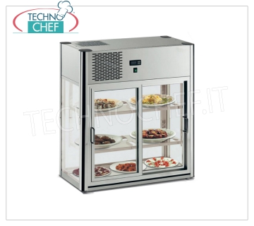 VETRINA ESPOSITIVA REFRIGERATA da BANCO con 3 PIANI, lunga cm 80