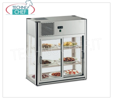 VETRINA ESPOSITIVA REFRIGERATA da BANCO con 3 PIANI, lunga cm 100