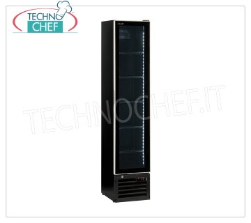 Vetrina FRIGO per BIBITE, 1 Porta, Statica, Temp.0°/+10°C, lt.160, Classe D, mod.THINCOOLERBLACK