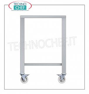 Supporto base per forni inox su gambe con ripiano inferiore e ruote