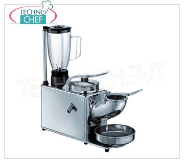 TECHNOCHEF - Tritaghiaccio / Spremiagrumi / Frullatore Professionale, Mod.TSB Gruppo multiplo composto da 3 funzioni: Tritaghiaccio / Spremiagrumi / Frullatore con struttura in acciaio inox e alluminio, V.230/1, Kw.0,9, Peso 17,50 Kg, dim.mm.480x180x530h