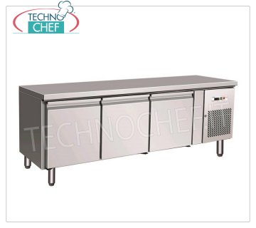 Forcar - Tavolo Frigo Refrigerato 3 porte, Temp.-2°/+8°C, lt.262, Ventilato,  Mod.G-UGN3100TN