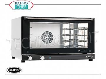 UNOX - Forno Convezione Elettrico, mod. XF043 - Domenica, 4 Teglie da cm. 60x40, FORNO CONVENZIONE elettrico UNOX-Linea MICRO, Mod. DOMENICA per GASTRONOMIA e PASTICCERIA, capacità 4 TEGLIE da mm. 600x400, versione con COMANDI MANUALI, V.230/1-400/3, Kw. 5,30/3,2, Peso 44 Kg, dim.mm. 800x706x472h