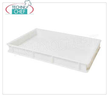 Cassette pagnotte-impasti pizza, Colore bianco, dim. cm 60x40x7h Cassetta portapagnottine pizza impilabile, in polietilene alimentare, colore Bianco, dim.mm.600x400x70h