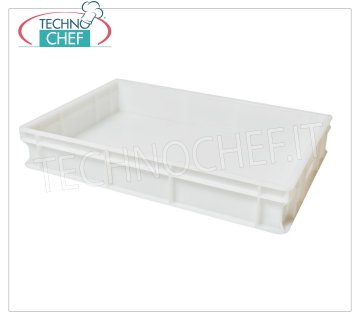 Cassetta pagnotte-impasti pizza da cm 60x40x10h, colore Bianco Cassetta portapagnottine-impasti pizza, impilabile in polietilene alimentare, colore Bianco, dim.mm.600x400x100h