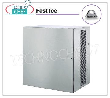 FABBRICATORE di GHIACCIO FAST ICE  a CUBETTI VERTICALI  da 400 Kg/24 ore  senza DEPOSITO, Mod.VM900 Fabbricatore di ghiaccio FAST ICE a cubetti verticali  resa max 400 Kg/24h,  da abbinare a contenitore per deposito ghiaccio, raffreddamento ad acqua,  V.230/1, Kw 3,00, Peso 113 Kg, dim.mm.770x550x805h