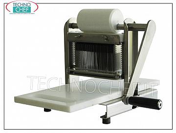 Inteneritrice per carne Manuale con Gruppo Coltelli da 29 lame inox INTENERITRICE di carne MANUALE, con Gruppo Coltelli di 29 LAME in ACCIAIO INOX, piano appoggio Carne scorrevole ed estraibile, dimensioni mm 300x300x310h