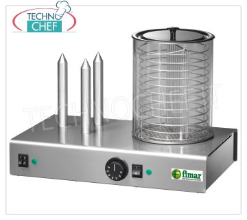 Fimar - MACCHINA per HOT DOG con 3 PUNZONI e CILINDRO SCALDA WÜRSTEL, Mod.WD3