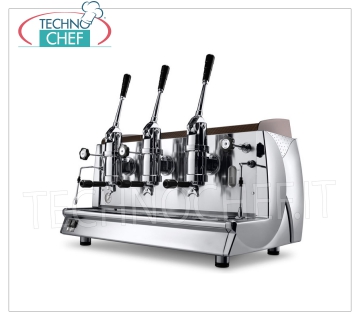WEGA - Macchine Caffè Espresso 3 Gruppi a LEVA, Professionale per Bar, Mod. ALE3VLV