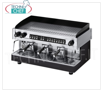 WEGA - Macchine Caffè Espresso 3 Gruppi, Professionali per Bar, Automatica, Linea Orion Gold, Mod. EVD30G Macchina per Caffè espresso Professionale per Bar,  Automatica con 3 gruppi, Marca WEGA,dosatura volumetrica del caffè,  caldaia lt.17,  2 lance vapore, Acqua  Calda, V.230/3-400/3+N, Kw.5,3/5,8,Peso 104 Kg,dim.mm.960x545x515h