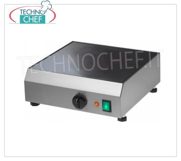 TECHNOCHEF - Piano Riscaldato per Mantenimento GN 1/1, Mod.WT/GN1 Piano riscaldato per mantenimento GN 1/1, con piastra in vetroceramica, temperatura regolabile fino a 90°C, V.230/1, Kw.0,7, Peso 12 Kg, dim.mm.340x550x110h