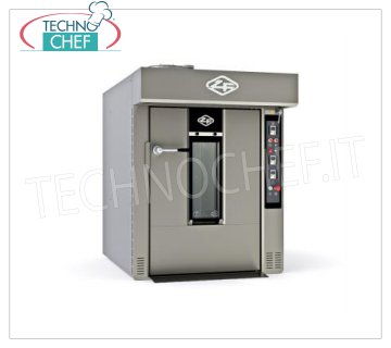 Forno Elettrico Rotativo per PANE PASTICCERIA, Mod.BABY60X80E FORNO ELETTRICO ROTATIVO per PANE PASTICCERIA, capacità 10/12 teglie da mm 600x800, V.400/3, Kw.23,5, Peso 700 Kg, dim.mm.1260x1870x1590h